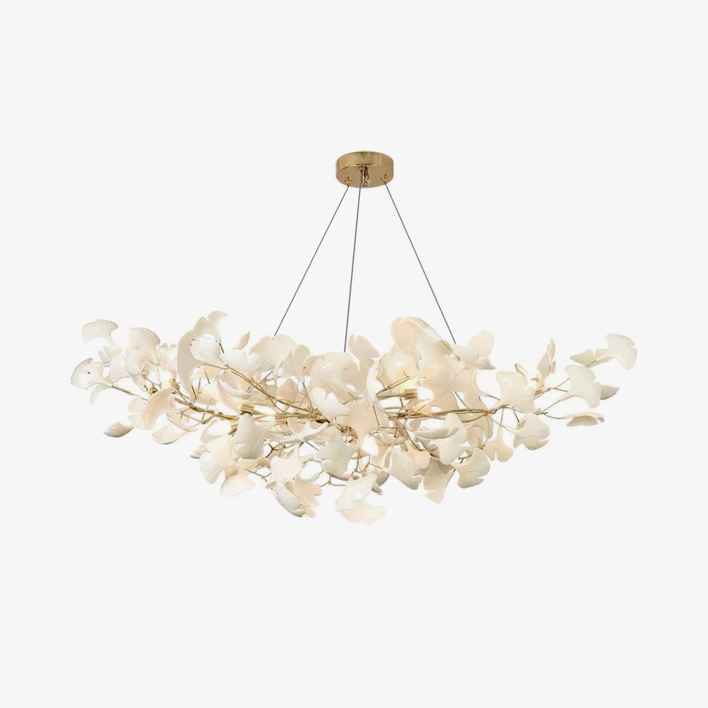 Elegant Ginkgo Chandelier with Handcrafted Ceramic Petals – Customizable Sizes and Colors for Luxurious Lighting 11
