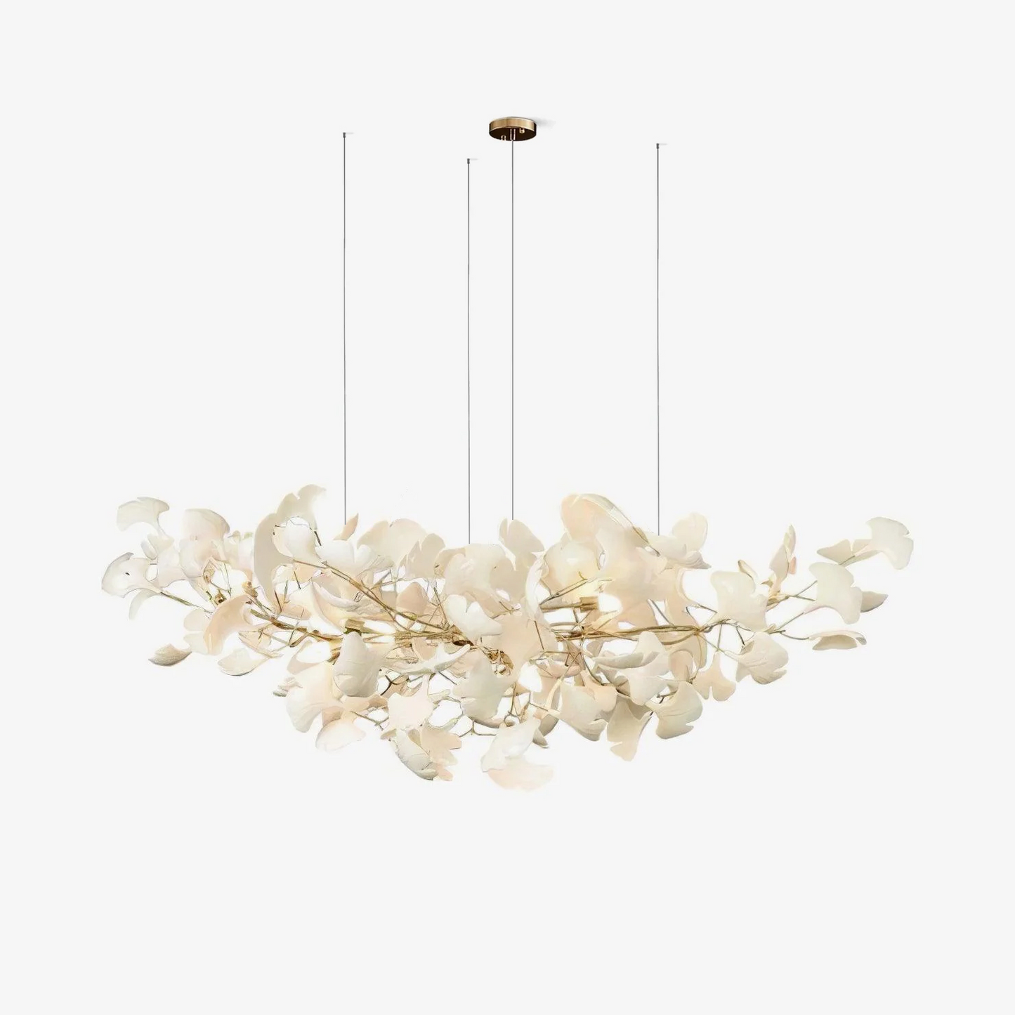 Elegant Ginkgo Chandelier with Handcrafted Ceramic Petals – Customizable Sizes and Colors for Luxurious Lighting 12