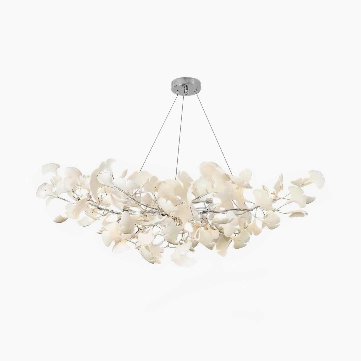 Elegant Ginkgo Chandelier with Handcrafted Ceramic Petals – Customizable Sizes and Colors for Luxurious Lighting 13