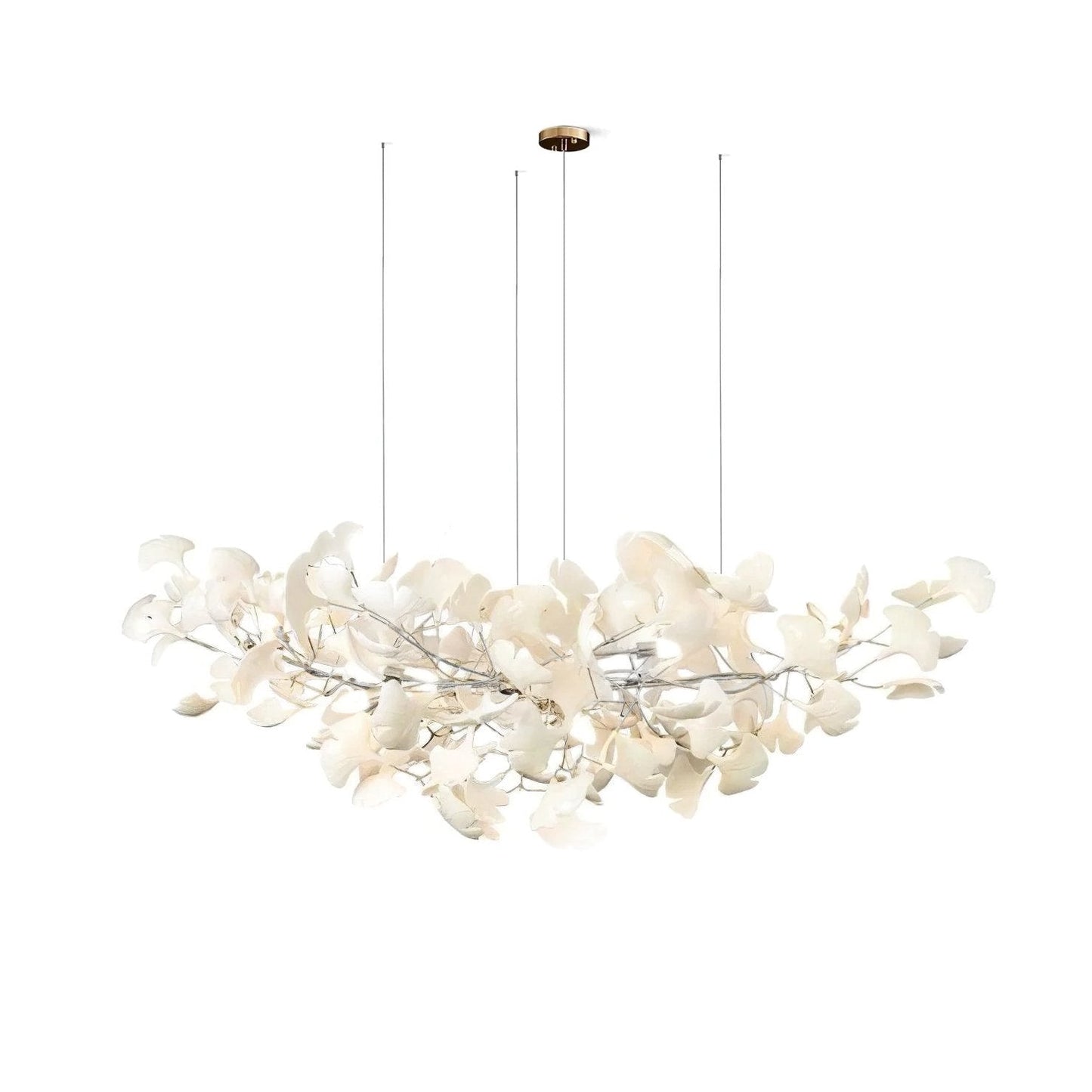 Elegant Ginkgo Chandelier with Handcrafted Ceramic Petals – Customizable Sizes and Colors for Luxurious Lighting 9