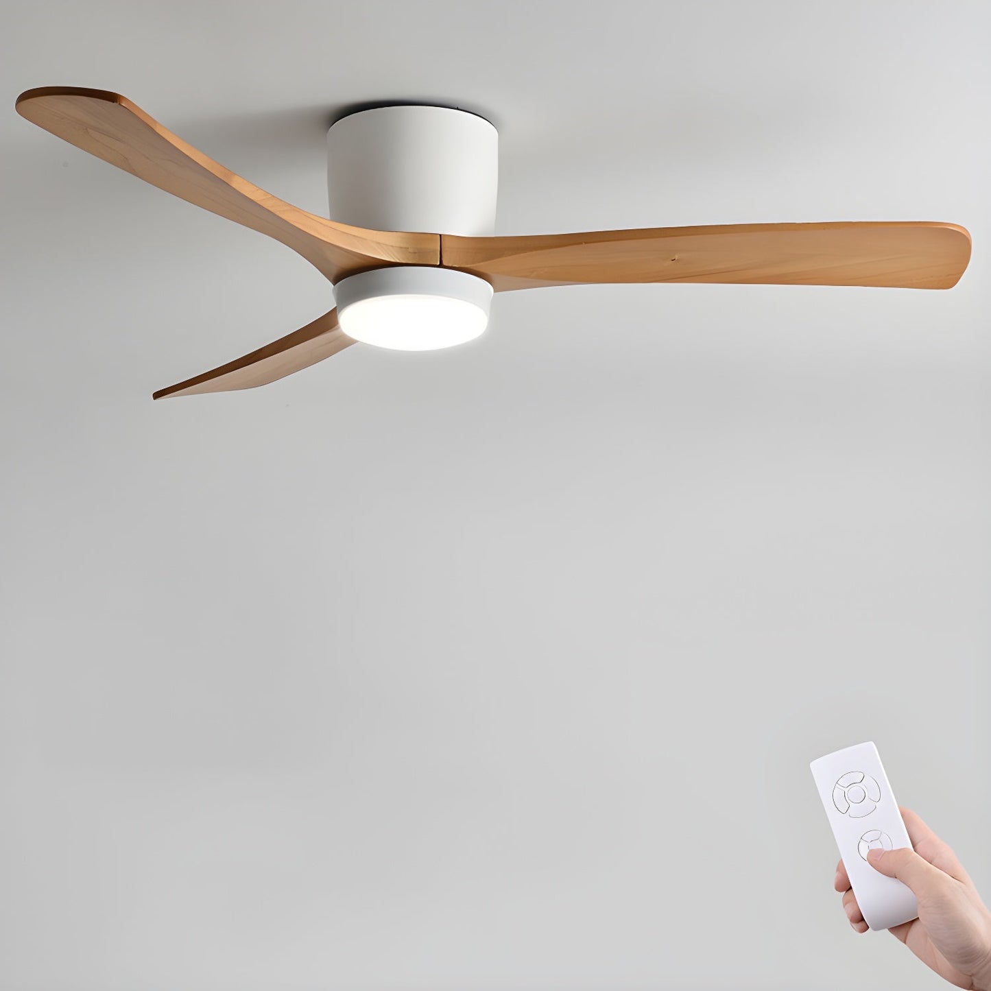 Nordic Wooden Ceiling Fan and Light with LED – Available in 42, 48, 52 Sizes, Quiet Operation, Remote Control 12