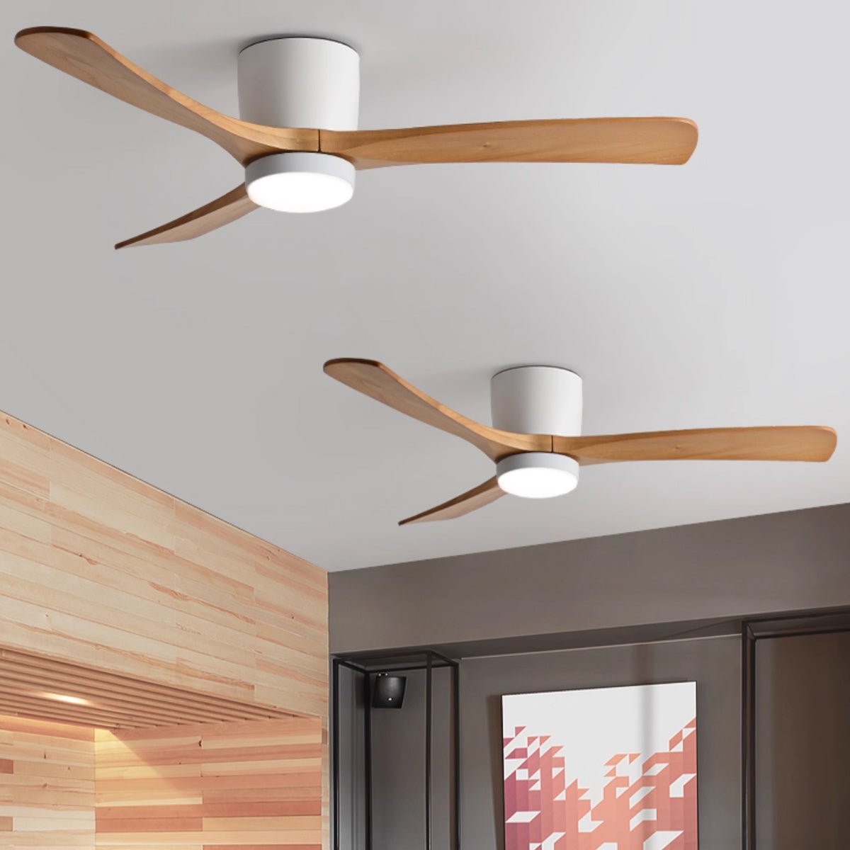 Nordic Wooden Ceiling Fan and Light with LED – Available in 42, 48, 52 Sizes, Quiet Operation, Remote Control 3