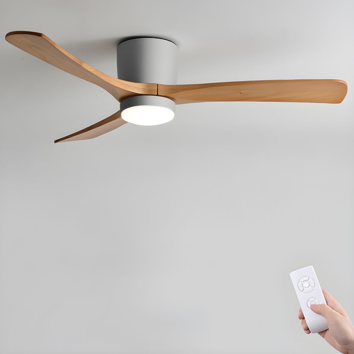 Nordic Wooden Ceiling Fan and Light with LED – Available in 42, 48, 52 Sizes, Quiet Operation, Remote Control 9
