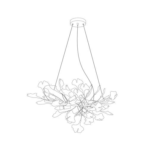 Elegant Ginkgo Chandelier with Handcrafted Ceramic Petals – Customizable Sizes and Colors for Luxurious Lighting 0