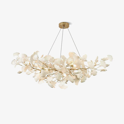 Elegant Ginkgo Chandelier with Handcrafted Ceramic Petals – Customizable Sizes and Colors for Luxurious Lighting 1
