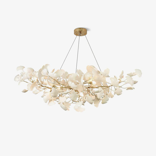 Elegant Ginkgo Chandelier with Handcrafted Ceramic Petals – Customizable Sizes and Colors for Luxurious Lighting 1