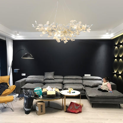 Elegant Ginkgo Chandelier with Handcrafted Ceramic Petals – Customizable Sizes and Colors for Luxurious Lighting 10