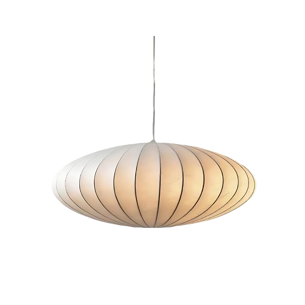 Japandi Silk Pendant Light – 30cm Soft White Hanging Lamp for Serene Modern Interiors 0