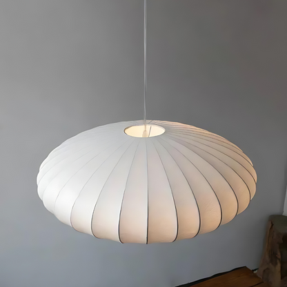 Japandi Silk Pendant Light – 30cm Soft White Hanging Lamp for Serene Modern Interiors 2