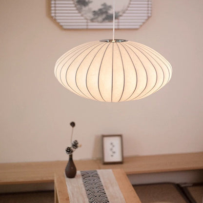 Japandi Silk Pendant Light – 30cm Soft White Hanging Lamp for Serene Modern Interiors 4
