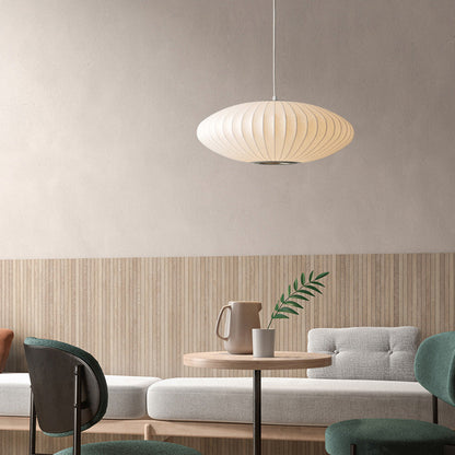 Japandi Silk Pendant Light – 30cm Soft White Hanging Lamp for Serene Modern Interiors 6