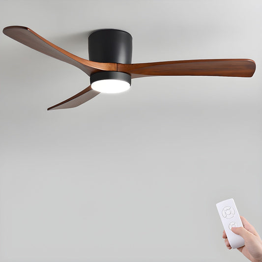Nordic Wooden Ceiling Fan and Light with LED – Available in 42, 48, 52 Sizes, Quiet Operation, Remote Control 0