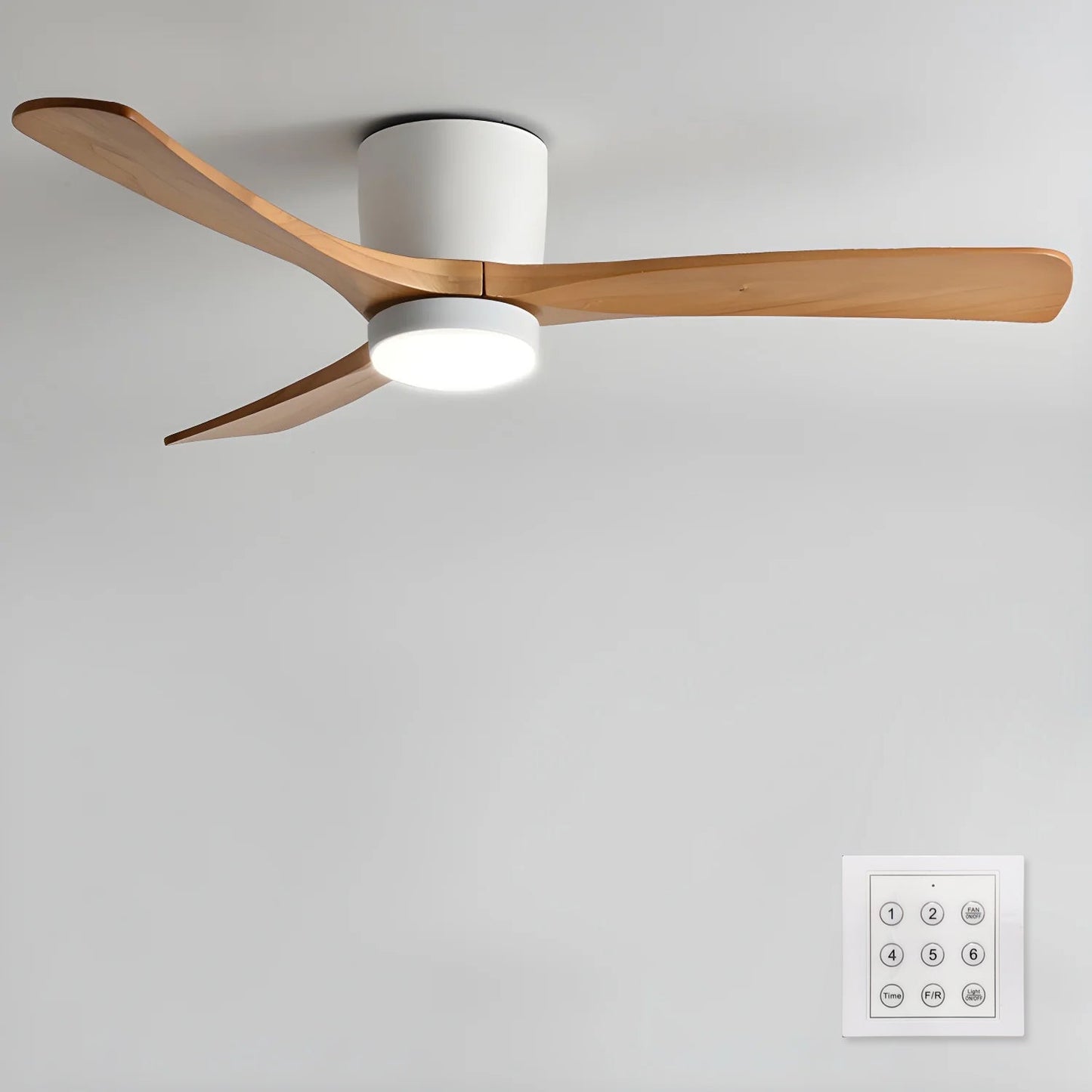 Nordic Wooden Ceiling Fan and Light with LED – Available in 42, 48, 52 Sizes, Quiet Operation, Remote Control 10